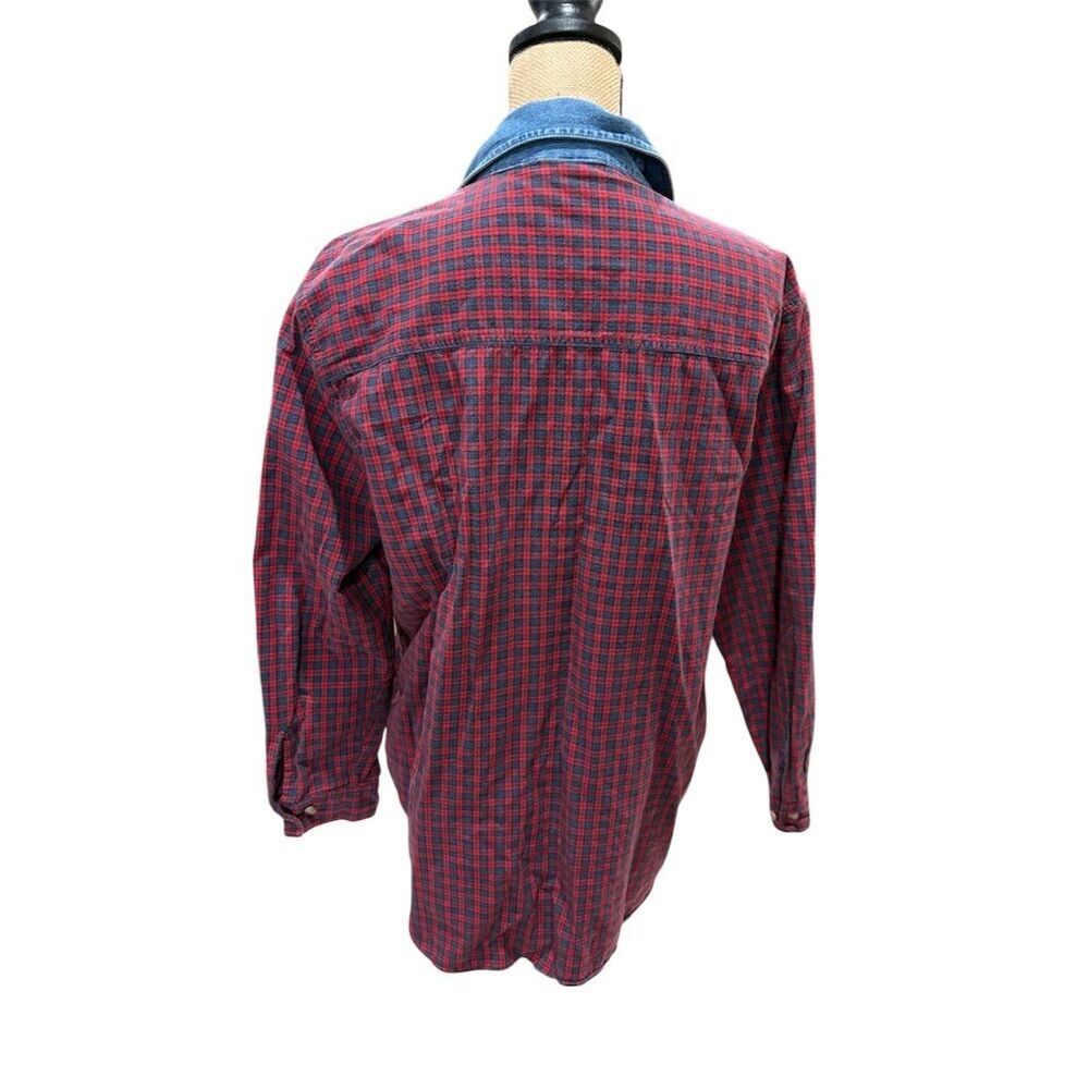 Bobbie Brooks Women's L Red Plaid Button-Up Holiday Shirt Vintage - Picture 7 of 11